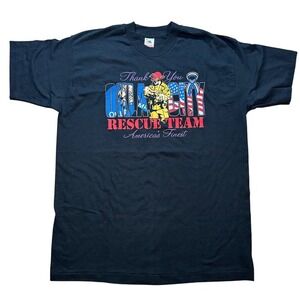 Vintage 90s Oklahoma City Bombing‎ Rescue Firefighter USA Shirt XL Single Stitch
